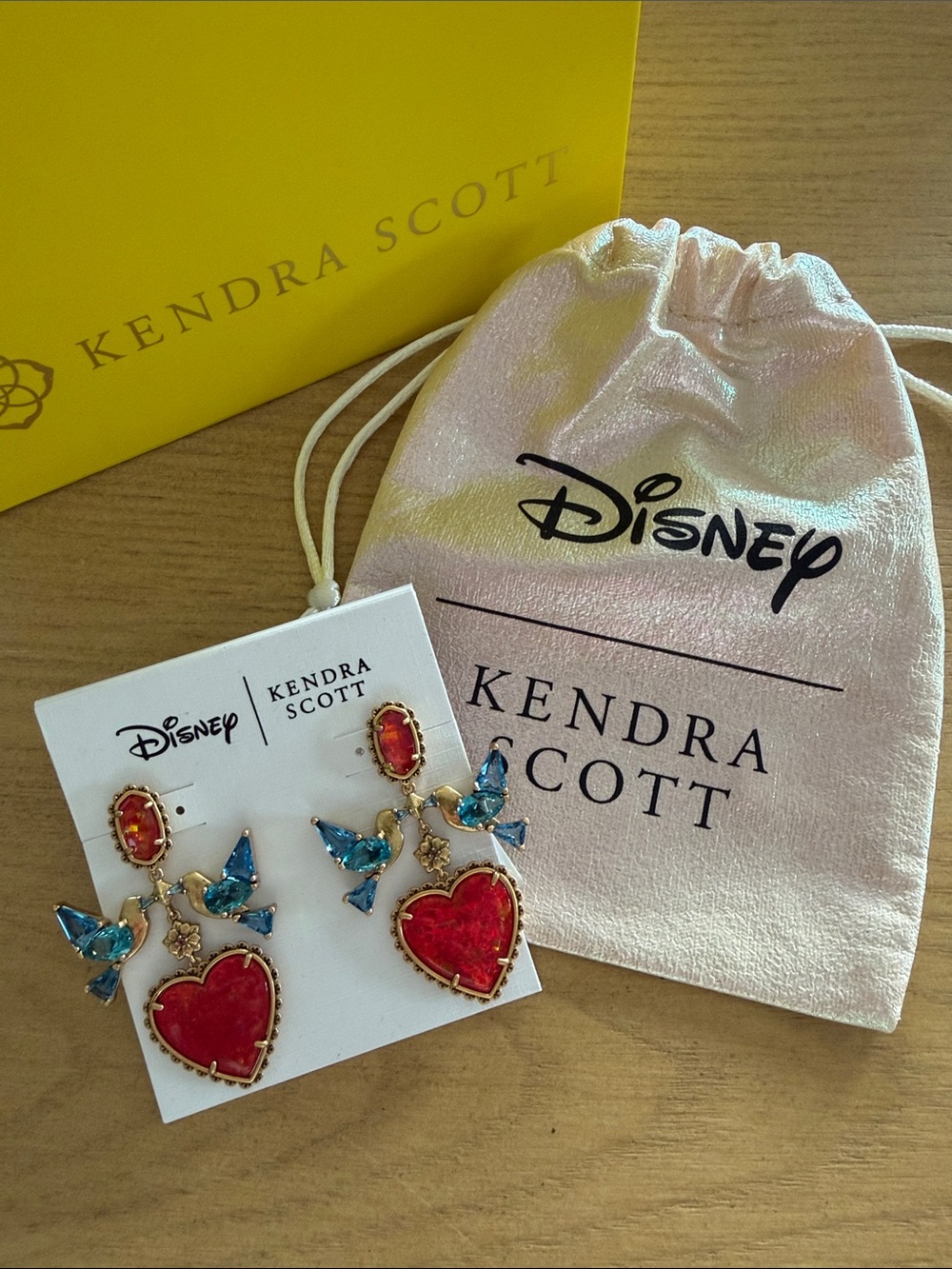 Kendra Scott Disney Gold Tone Snow White Heart Statement Earrings